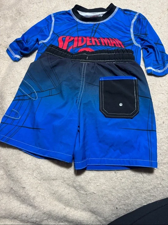 Spider-Man Blue & Red Rash Guard Set - Picture 4 of 5